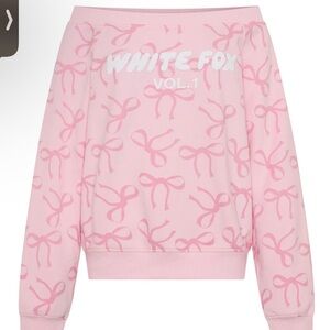 NWT White Fox Boutique Pink Bow Sweatshirt